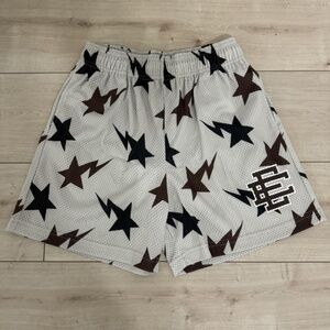 Eric Emanuel x BAPE White & Brown Shorts - Size L